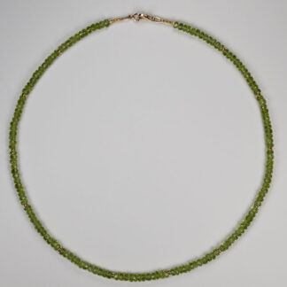 Peridot 5mm faceted 14K&18KY roundel 18" Necklace