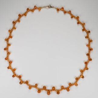 Spessartite 6-10mm Briolette &Rondelles 14KY 19"