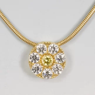 Small Circle of 8 diamonds on Pallina chain 16" 18KY