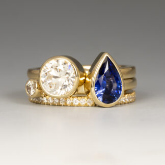 Stacking Ring Set Sapphire, Diamond, and Eternity band