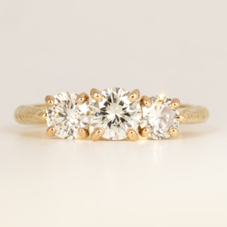 Diamond Engagement Ring with Engraved Braid in 14KY