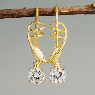 Earrings, Floral design, Diamonds (supplied) 4.97mm .50ct. 5.0mm .50ct. 18KY