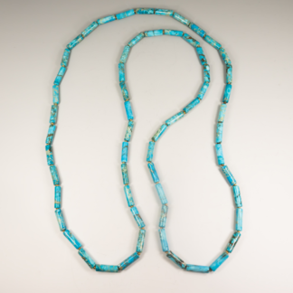 Necklace Long Smooth Turquoise Tubes 13x4mm, 35" infinity