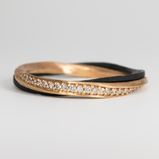 Eclipse Narrow Diamond Band with 18KR&OCC