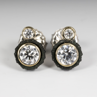 Chroma Two Stone Diamond Stud Earring