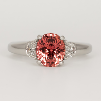 Padparadscha Sapphire Ring in Platinum
