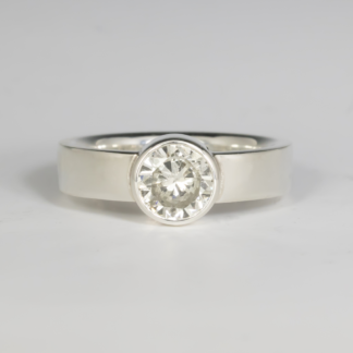 Solitaire Diamond Ring in Silver