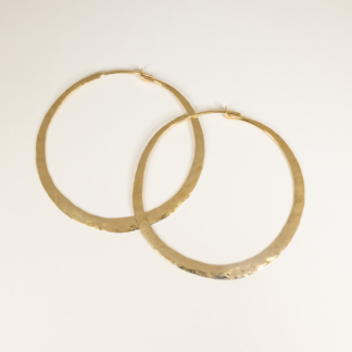 XL Hammered Gold Hoops