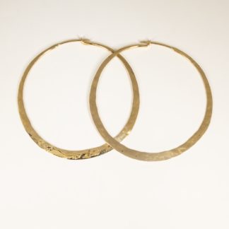 XXL Hammered Gold Hoops