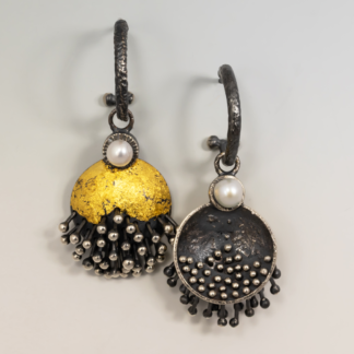 Hoops with Round Dangles and Pearls