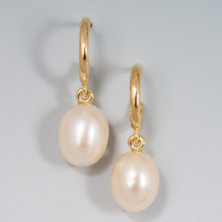 Mini Hoops with Pearl Drop