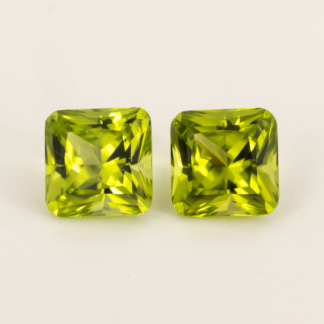 Peridot Pair Square Radiant Cut 2.73ctw 6mm Pakistan