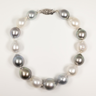 White and Grey Baroque Pearl Bracelet
