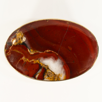 Red Picture Jasper Bolo with 14KY Gold Bexel