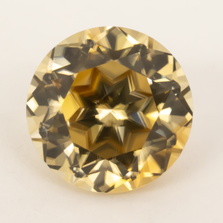 Light Yellow Zircon Round Brilliant Cut 4.45 Carat 9.08mm Tanzania