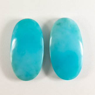 Petrified Blue Opal Oval Pair 21x11mm Indonesia