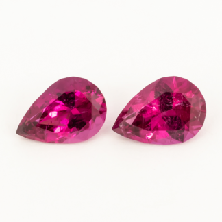 Pair Rubellite Tourmaline Pear Brilliant Cut 1.30ctw 7x5mm Nigeria