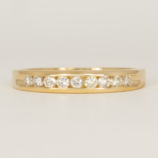 Half-Eternity Diamond Wedding Ring with Nine Diamonds in 14KY size 6.75