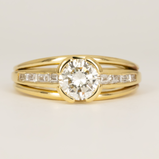Diamond Engagement Ring with Graduated Channel Set Baguettes
