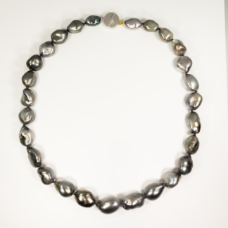 Tahitian Baroque Pearl Necklace 18x13mm 19" 18KYW