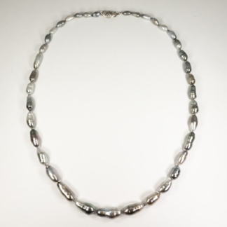 Tahitian Grey Keshi Pearl Necklace with 14K White Gold Clasp